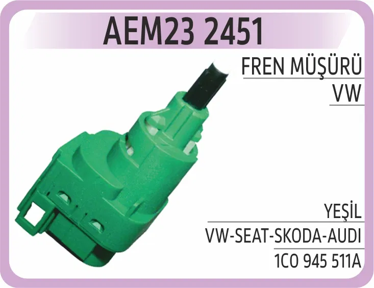 1C0945511A Fren Müşürü VW - Seat - Skoda - Audi Yeşil | 2451 AEM