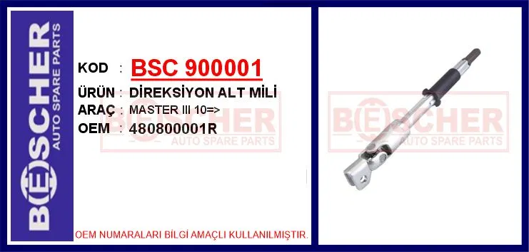 480800001R Direksiyon Alt Mili Master III 10- | 900001 BESCHER