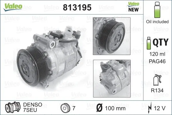 A0002309111 Klima Kompresoru (Mercedes Clk (C209) - 240 02-09/S-SERISI (W220) 02-05/VITO (W639) - 109 CDI 03-) | 813195 VALEO