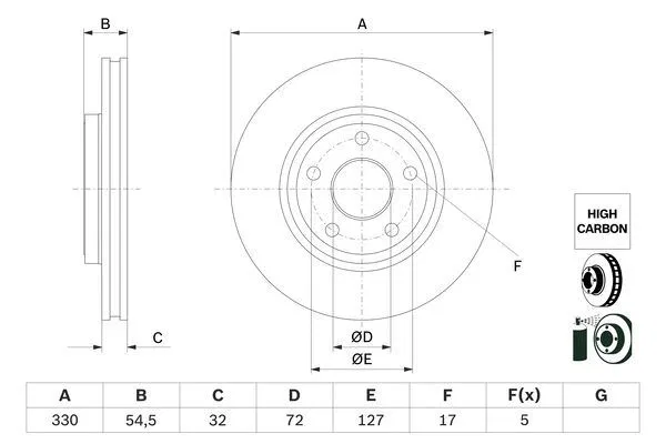 31471477 Fren Diski Jeep Grand Cherokee | 0986479G78 BOSCH