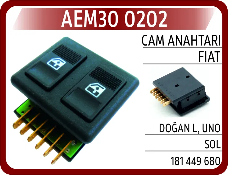 181449680 Cam Anahtarı Fiat Doğan L-Uno Sol 89-93 | 0202 AEM