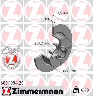 113407075 Fren Disk | 600.1094.20 ZIMMERMANN