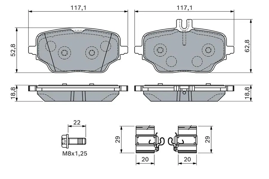 A0004207103 Fren Balata Mercedes-Benz GLE | 0986460154 BOSCH