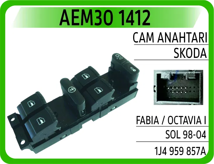 1J4959857A Cam Anahtarı Skoda Fabia / Octavia I Sol 98-04 | 1412 AEM