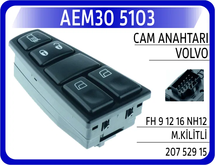 20752915 Cam Anahtarı Volvo Fh 9 12 16 NH12 M.KİLİTLİ | 5103 AEM