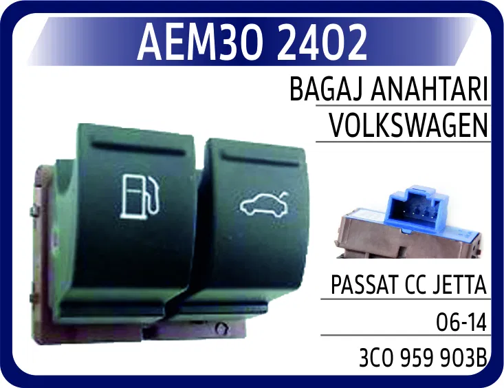 3C0959903B Bagaj Anahtarı VW Passat /Cc /Jetta 06-14 | 2402 AEM