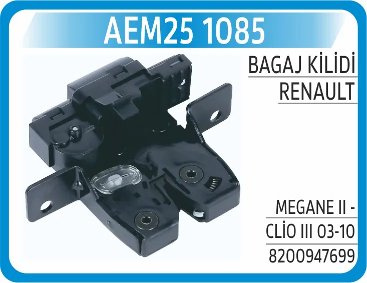 8200947699 Bagaj Kilidi Motorlu Renault Megane II 02-08 | AEM25-1085 AEM