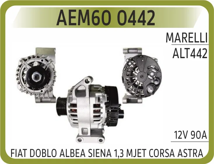 ALT442 Alternator ALT442 Fiat Doblo Albea Siena 1.3 Mjet | 0442 AEM