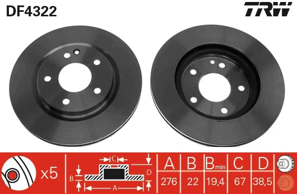 1684210612 Fren Diski Mercedes-Benz A-Class | DF4322 TRW