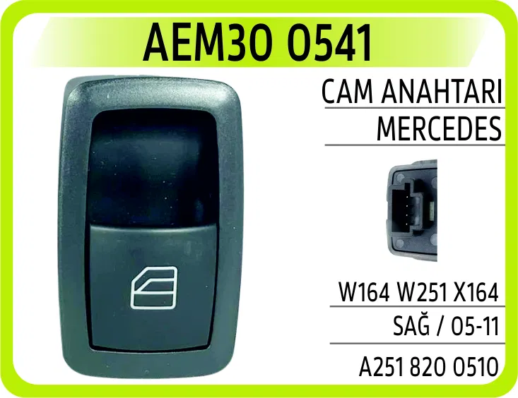 A2518200510 Cam Anahtarı Mercedes W164 W251 X164 Sağ / 05-11 | 0541 AEM