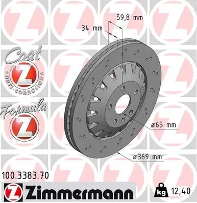 8V0615301 Fren Disk Audi A3 | 100.3383.70 ZIMMERMANN