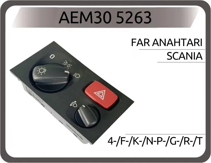 1540672 Far Anahtarı Scanıa Ayarlı 4-/F-/K-/N-P-/G-/R-/T | 5263 AEM