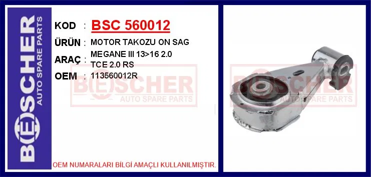 113560012R Motor Takozu On Sag Megane III 13-16 2.0 Tce 2 | BESCHER