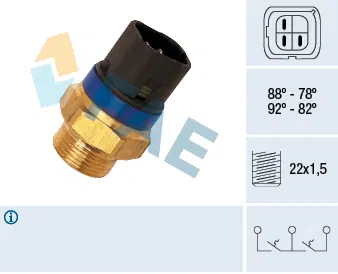 7700839072 Müsür Fan Kangoo / Megane I / Laguna I / Clio / Master / Movano 1.9D-1.9DTI-1.6 16V-2.8TDI 3 Fisli 78-88°C | 38110 FAE