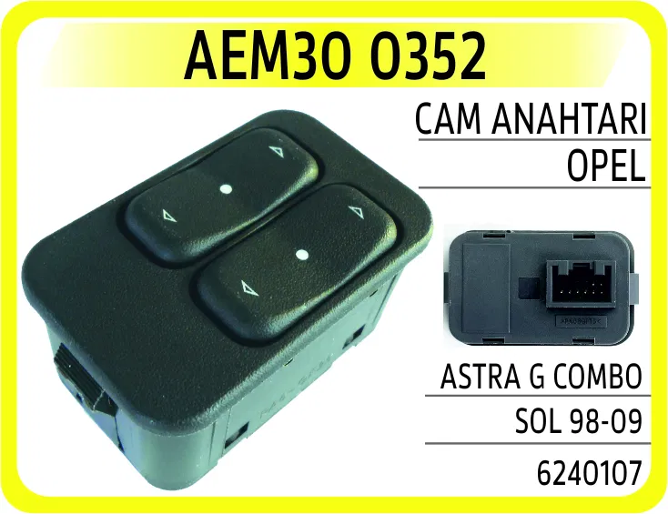 6240107 Cam Anahtarı Opel Astra G Combo Sol 98-09 | 0352 AEM