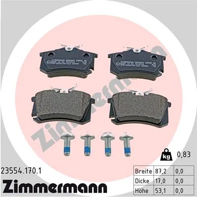 3B0698451A Fren Balata 986494596-GDB1121 | 23554.170.1 ZIMMERMANN