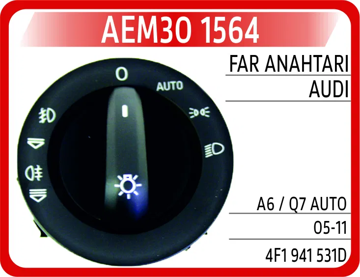 4F1941531D Far Anahtarı Audi A6 / Q7 Auto 05-11 | 1564 AEM