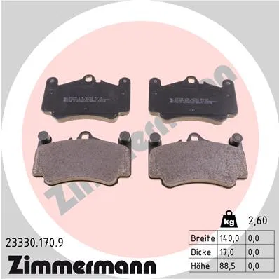 99635194912 Ön Balata Porsche 911 (03-05) GDB1778 | 23330.170.9 ZIMMERMANN