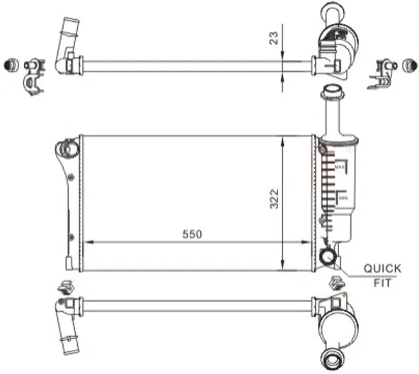 51779915 Radyatör Fiat Panda 07-11 (Mekanik) | MFI378023 ORIS