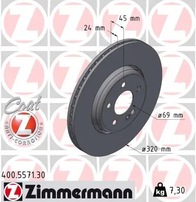 A2234233300 Fren Diski Arka Mercedes W206 C236 W214 W223 C254 | 400.5571.30 ZIMMERMANN