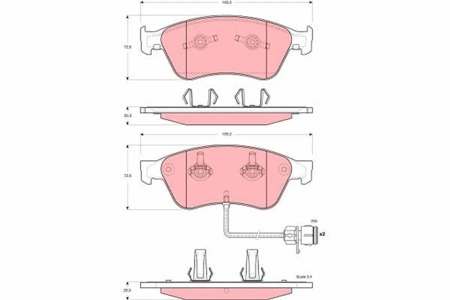 4D0698151AB Disk Balata Audi A8 D2 | GDB1598 TRW