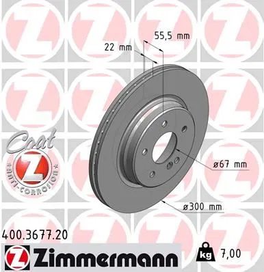 2104230712 Fren Disk Mercedes-Benz E-Class | 400.3677.20 ZIMMERMANN