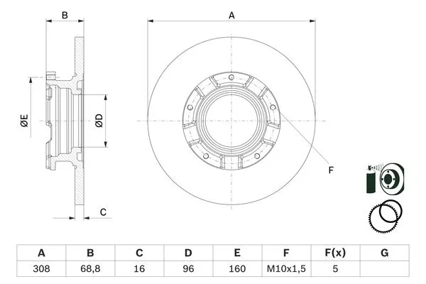 BK212A097EA Fren Diski Ford Transit V363 | 0986479F62 BOSCH