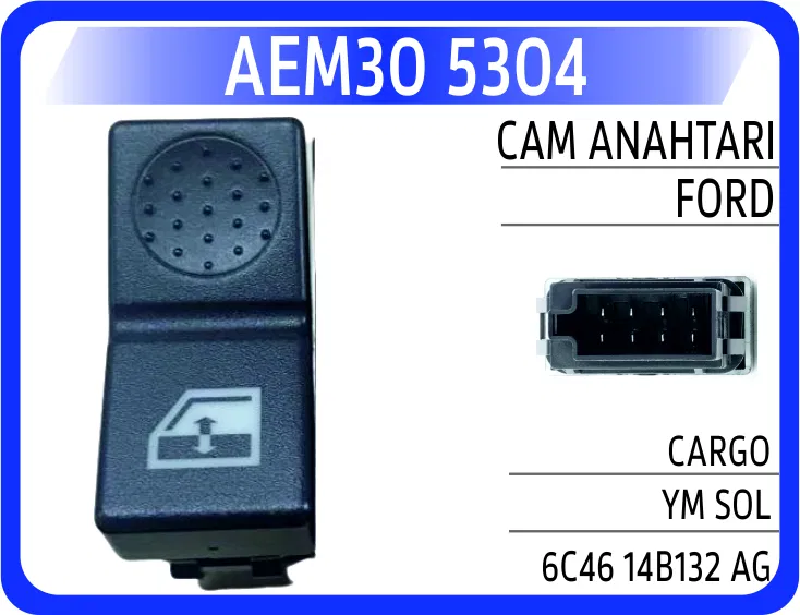6C4614B132AG Cam Anahtarı Ford Cargo Ym Sol | 5304 AEM