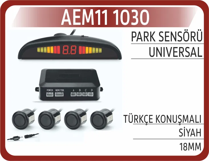 Park Sensörü Türkçe Konuşmalı Siyah 18mm | AEM11-1030 AEM