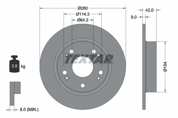 42510SNAA00 Fren Diski Honda Civic Viii | 92164303 TEXTAR