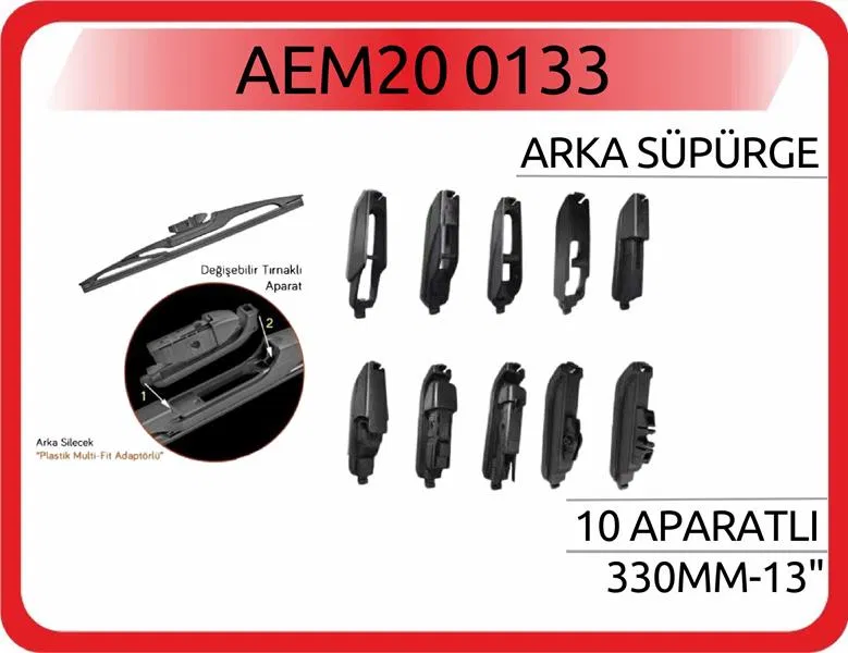 0133 Arka Süpürge 10 Aparatlı 330MM-13" | AEM