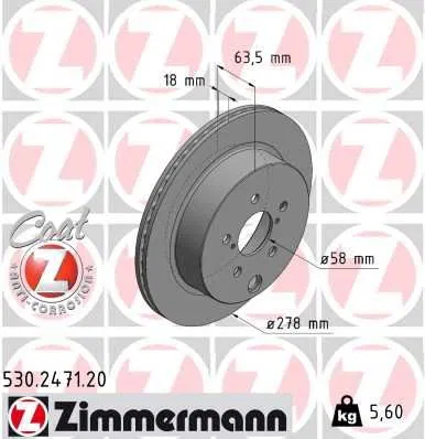 26700-SG000 Fren Disk Subaru Forester | 530.2471.20 ZIMMERMANN