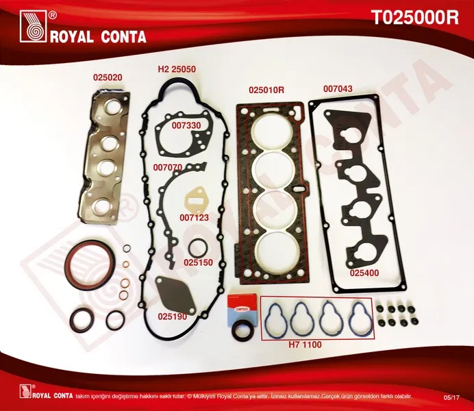 7701468710 Motor Üst Conta Tk. Megane I 96- Clio II 98- | T025000R ROYAL