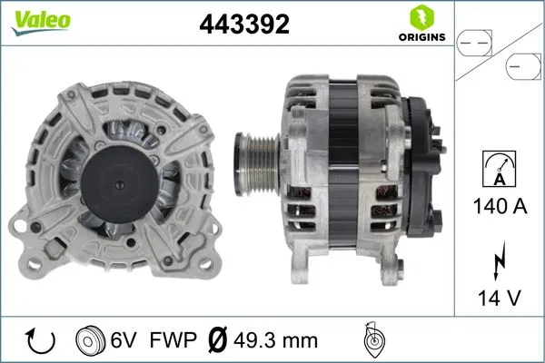 F000BL08J1 Alternatör VW Group | 443392 VALEO