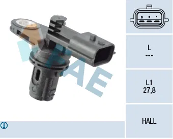 A6079050700 Sensör Eksantrık Devir Clio II-III / Kangoo / Megane III / Laguna III / Fluence / Thalia / Logan / Duster 1.5DCI-1.6 16V Siyah 3 Fisli | 79360 FAE