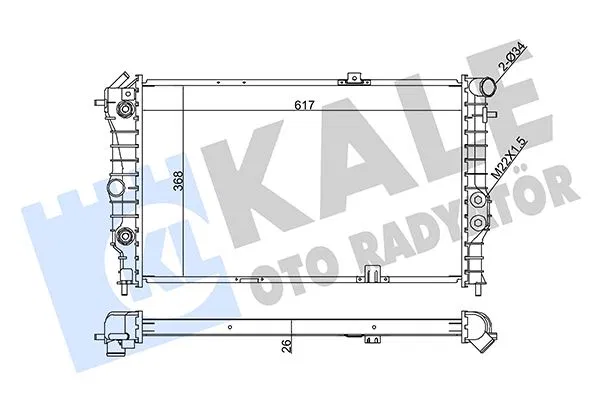 03096385 Su Radyatoru Brazıng Opel Vectra A 1.4-1.6 89 /95 Calibra 2.0 16V At (Mt) | 351955 KALE
