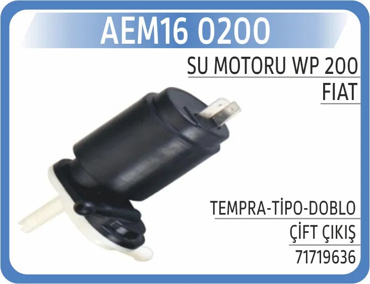Su Motoru Wp 200 Tempra-Tipo-Doblo Çift Çıkış | AEM16-0200 AEM