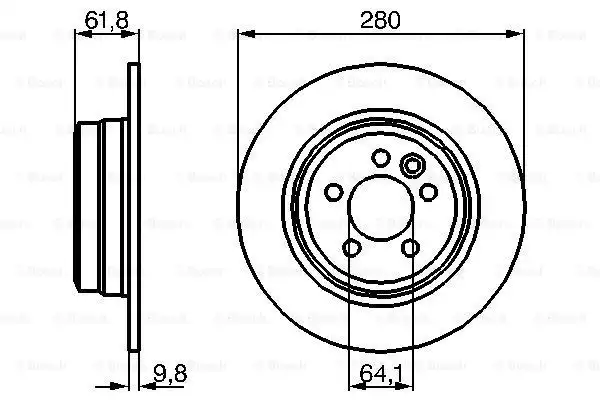 0986478837 Fren DİSKİ. ARKA. [280 / 10-8 MM]. Yüksek Karbon A | BOSCH