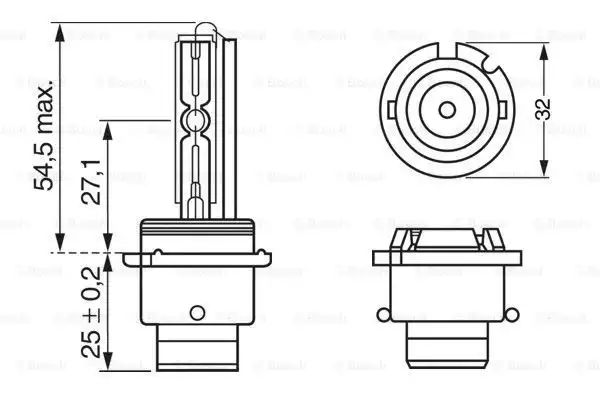 Ampul - Xenon White Hid - D2S - 35 W - P32D-2 | 1987302910 BOSCH