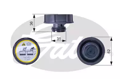 GATES-RC240 Yedek Su Depo Kapağı Focus / Fiesta / Transit / Mondeo / Kuga 03=> Bm ( OEM Üründür ) | GATES