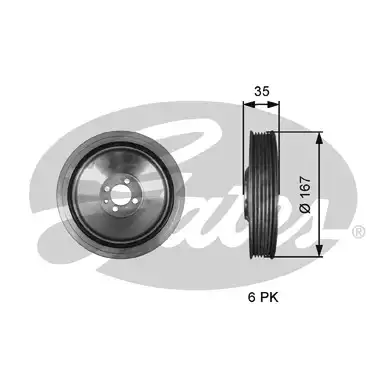 Krank Kasnagı ( Fiat 1.6D Bravo II 500/ Alfa 1.6JTDM Giulıetta Mito /OPEL 1.9CDTI Astra H Vectra C /JEEP Renegade 1.6CRD 2.0CRD | TVD1135 GATES