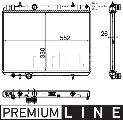 Radiator Peugeot 407 / Citroen C5 (CR1144000P) | CR1144000P MAHLE