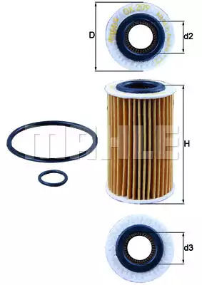 Yağ Filtresi Renault Clio II 1.2 99-06, Kangoo 1.2 97 =>, Clio Symbol 1.2 02 =>, Twingo I 1.2 96-07 | OX209D MAHLE