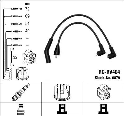 0879 RC-RV404 Ateşleme Kablosu | NGK