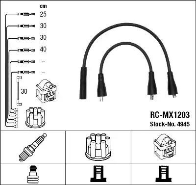 4945 RC-MX1203 Ateşleme Kablosu | NGK