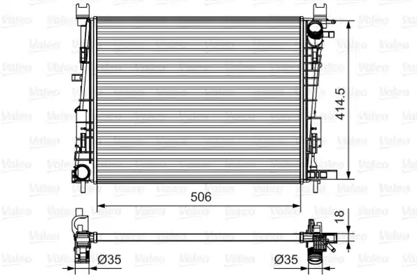 Su Radyatoru ( Renault Clio IV Captur /DACIA Dokker Duster Logan Mcv II Lodgy Sandero II 1.5DCI 1.6 12- ) | 735634 VALEO
